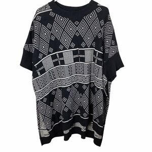 H&M Western Sweater Poncho Womens XS/S Oversized Gray Tunic Pullover Wool Blend